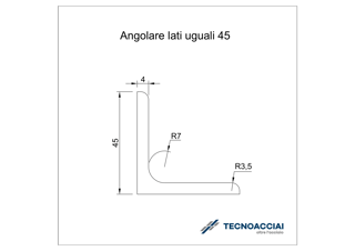 Immagine di S275JR LAMINATO ANGOLARE 45X45X4