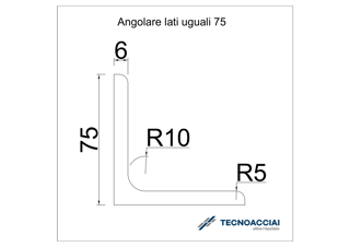 Immagine di S275JR LAMINATO ANGOLARE 75X75X6