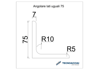 Immagine di S275JR LAMINATO ANGOLARE 75X75X7