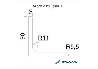 Immagine di S275JR LAMINATO ANGOLARE 90X90X9