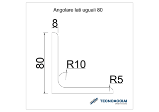 Immagine di S275JR LAMINATO ANGOLARE 80X80X8