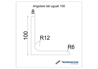 Immagine di S275JR LAMINATO ANGOLARE 100X100X8